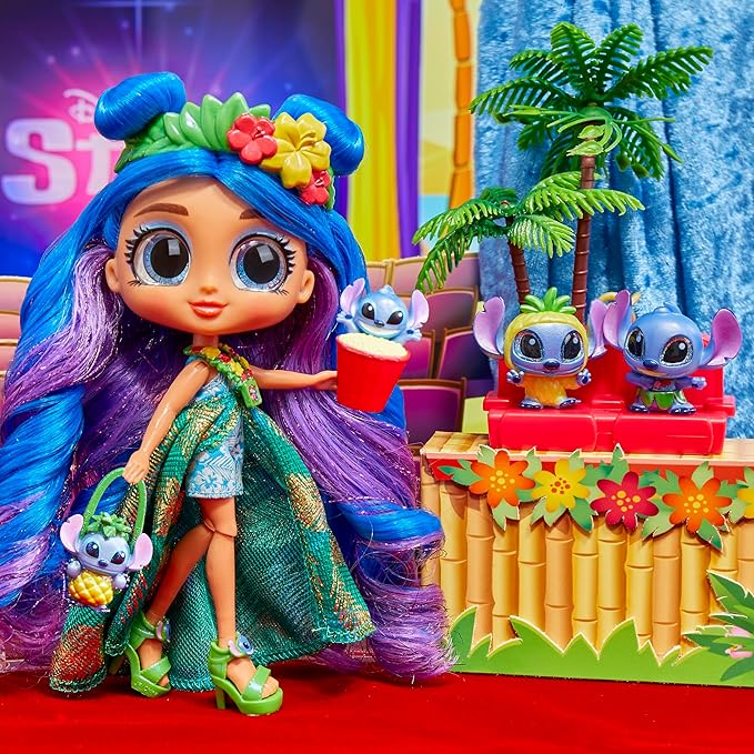 Disney Doorables ADOORBS Deluxe Stitch Superfan Doll – 5.5" Poseable Disney Stitch Fashion Doll with Mini Figures & Accessories, Easter Basket Stuffer