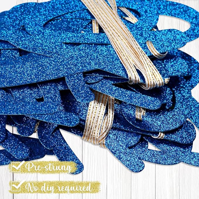 Go Shawty It's Your Birthday Banner, Hip Hop Birthday Party Decorations Supplies, Rap Theme Bday Bunting Sign, Pre-strung, Photo Props (Blue)