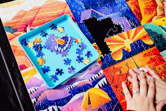 Buffalo Games - Roll-Up Puzzle Mat - Puzzle Saver and Assembly Accessory - Felt Mat - Fits up to 1500 Piece Puzzle - Black
