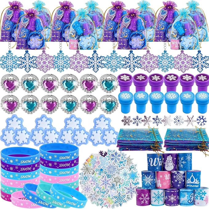 Frozen Party Favors, Princess Frozen Birthday Party Supplies Goodie Bag Stuffers for Girl Kids Party Favors Pinata Prizes