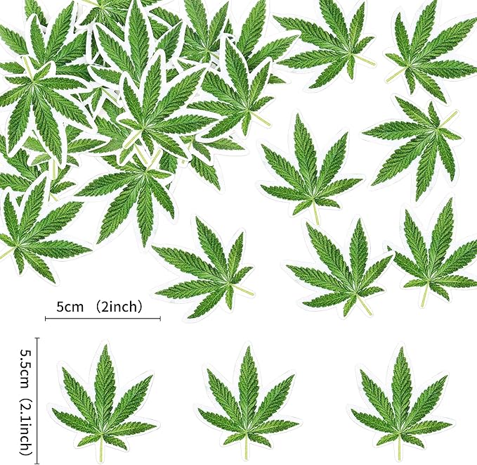 Ercadio 40 Pcs Edible Green Marijuana Cupcake Toppers Have a Dope Birthday Cake Topper Cake Drink Topper Decorations for Men Women Marijuana Them Party Supplies