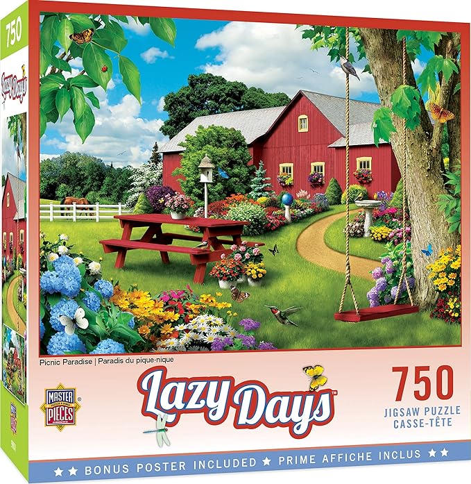Masterpieces 750 Piece Jigsaw Puzzle For Adults and Family - Picnic Paradise - 18"x24"