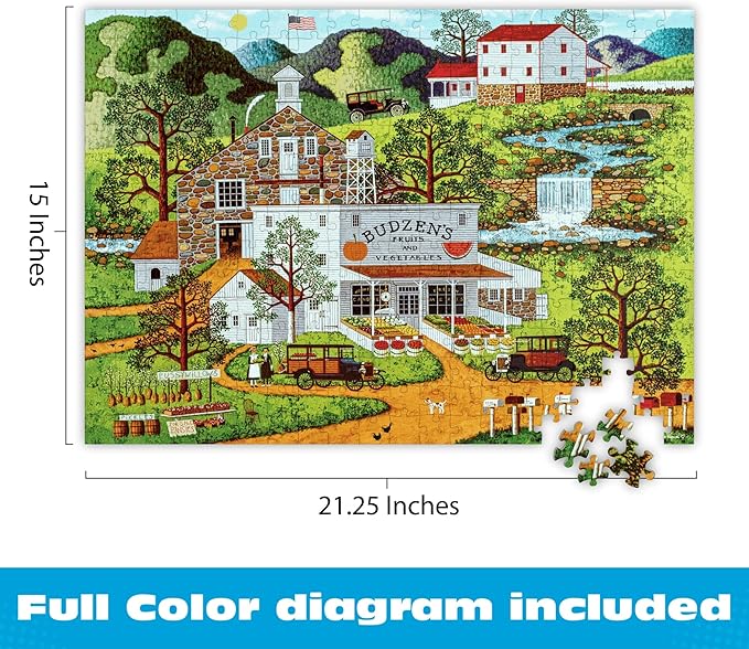 Buffalo Games Oversize Puzzle – Budzen’s by Charles Wysocki – 300-Piece Large Jigsaw Puzzle for Adults, Full Color Poster, Made in USA