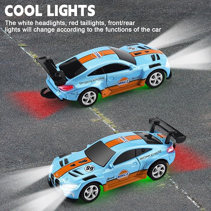 SASBSC Mini RC Toy Cars for Boys Kids Adults, 2.4GHz APP Remote Control Car with Lights and 3 Speed Modes, 1/64 Race Toy Car Rechargeable for Boys Ages 5-7 8-12,Birthday Gifts for Kids