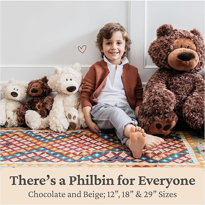 GUND Jumbo Philbin Teddy Bear, Large Teddy Bear, Stuffed Animal for Ages 1 and Up, Plush Toy, Chocolate Brown, 29"