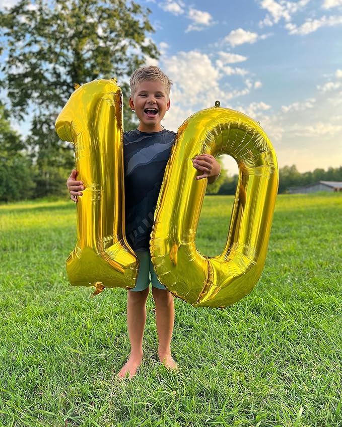 Gold Number 50 Balloon 40 Inch, 50th Birthday Party Decorations for Children, Giant 50 Foil Balloon for Party Supplies
