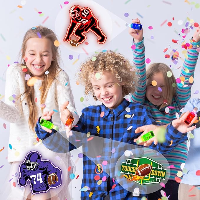 24PCS Football Party Favors-LED Finger Lights：Glow-in-the-Dark Light-Up Toys Bulk for Kids,Football Theme Birthday Party Decorations Supplies,Goodie Bags Stuffers, Classroom Prizes, Fun Gifts