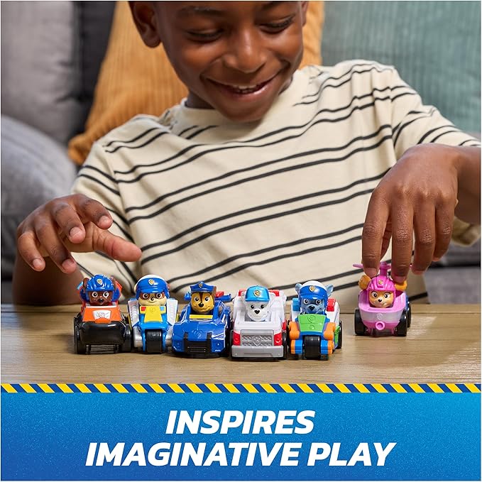 PAW Patrol Search & Rescue, Pup Squad Racers, 6-Pack of PAW Patrol Vehicles with Chase, Marshall, Skye, Rubble, Rocky, & Zuma, Kids Toys for Boys & Girls Ages 3 and Up