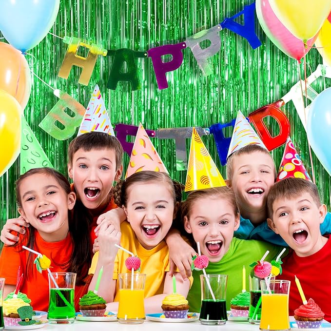 OHOME St Patricks Day Decorations - Green Party Backdrop Streamers | St Patricks Day Decor for Indoor Outdoor - St Patty's Day Accessories for Door Wall - St Patricks Day Banner,2 Pack
