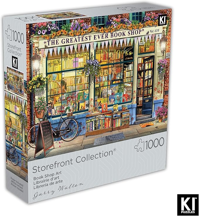 1000 Piece Puzzle for Adults Garry Walton Storefronts The Book Shop Colorful Jigsaw 27x20