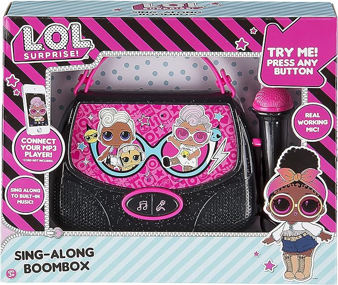 EKids L.O.L. Surprise! Portable Karaoke Machine | with Microphone for Sing Along for Children from 3 Years