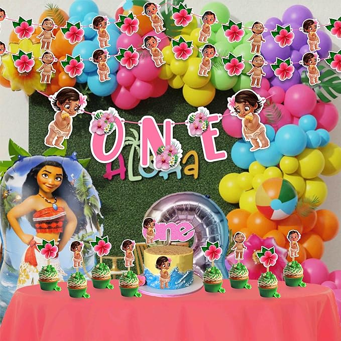 "Bby Mna Theme– Adorable 1st Birthday Party Decoration for Girl or Boy – Cute Cartoon Theme Birthday Banner – Perfect for Cake Smash, Photo Booth, Indoor and Outdoor Party Décor"