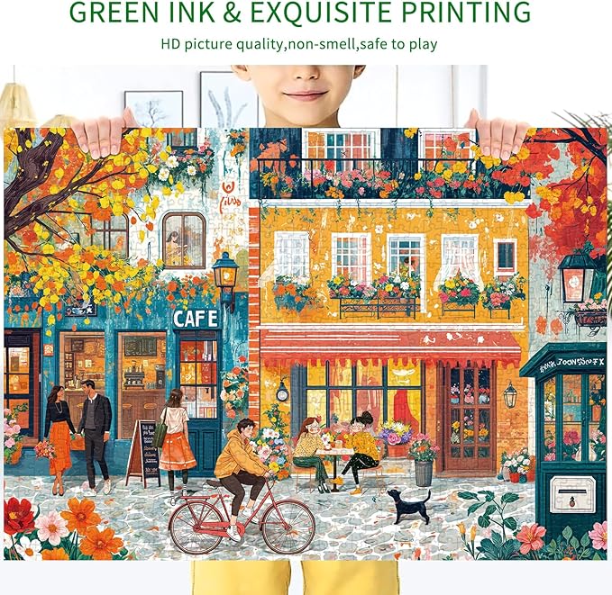 Jigsaw Puzzles for Adults 1000 Pieces, Interlock Perfectly Letter on Back No Dust, Home Decor Birthday Party Gift Toy for Men Women Elders Seniors, 1:1 Poster-Romantic Time