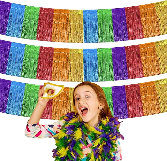 Fiesta Party Decorations - 2 Pack Cinco De Mayo Fringe Streamers | Mexican Party Decorations Favors Supplies Indoor Outdoor - Taco Birthday Party Backdrop Banner Curtains for Wall Photo Booth Decor,10 FT
