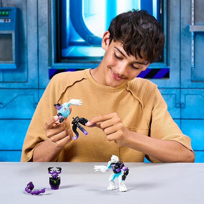 MrBeast Lab Hybrids Multi Pack, Reveal Different Hybrid Parts To Create 2 Mix & Match Action Figures, Plus Parts Of The Golden Panther Dragon, Fuse Millions Of Beast Combinations - Shark VS Polar Bear