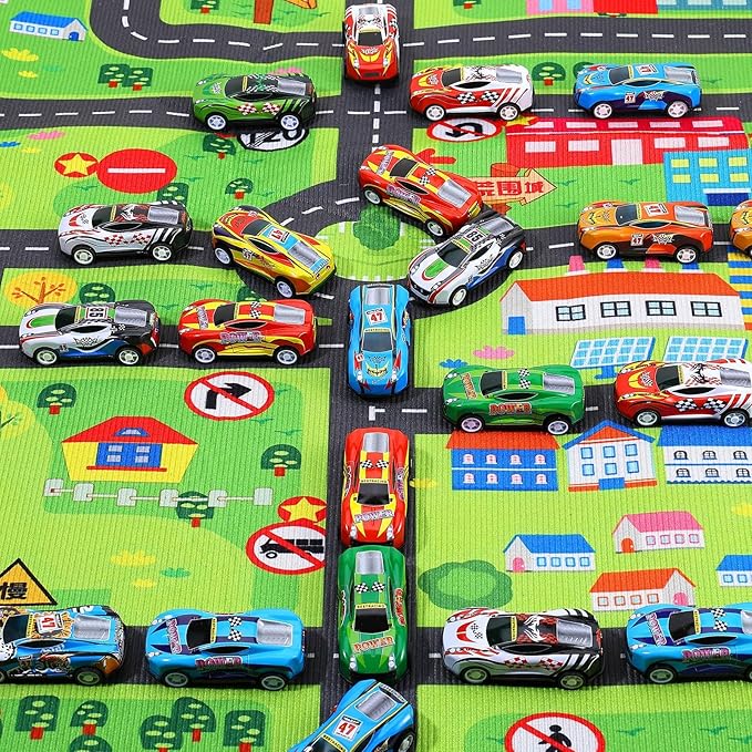 DERTE 280 Pcs Pull Back Cars for Kids Mini Car Toys Bulk Metal Race Vehicles Party Favors Goodie Bag Stuffers Classroom Prizes for Boys Girls Toddlers