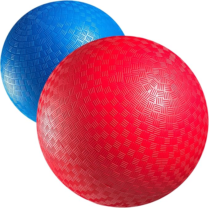 Red & Blue Kickball Set - (9 Inch) with Pump for Toddlers Kids & Adults - Indoor & Outdoor Gym Sports Toys - Fun Playground Balls for Kids Dodgeball, Four Square, PE, Games, Recess and More