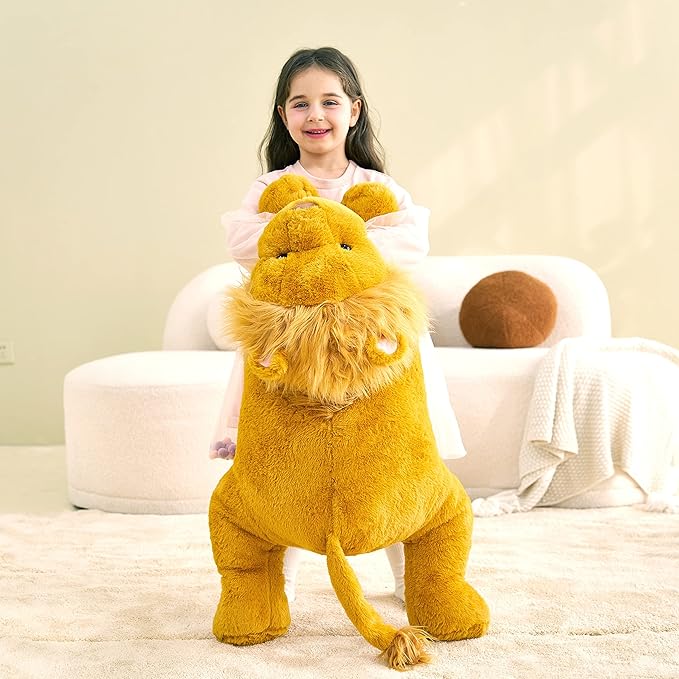 IKASA Large Lion Stuffed Animal Plush Toy,30" Giant Lions Cute Jumbo Soft Toys,Huge Big Size Plushy Fluffy Fat Oversized Plushie,Gifts for Kids Girls