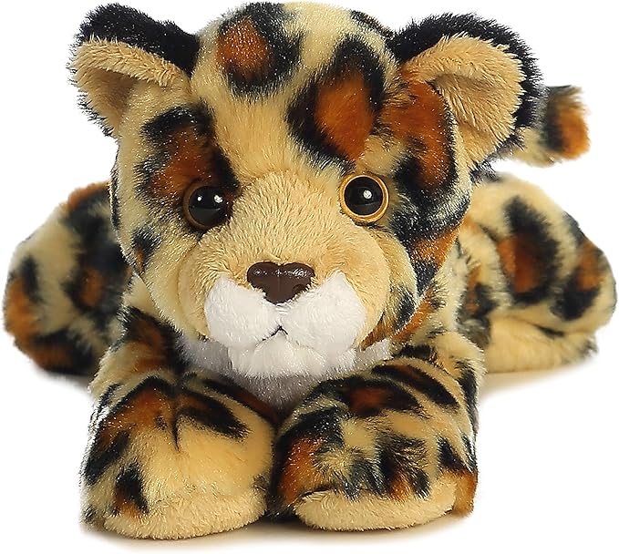 Aurora® Adorable Mini Flopsie™ Amazon Jaguar™ Stuffed Animal - Mini Companions Ready for Playful Adventures - for Kids All Ages, Toddlers, Adults, and Families - Brown 8 Inches