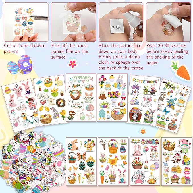 U-Goforst 200PCS Easter Egg Fillers, Easter Basket Stuffers Easter Egg Stuffers for Kids Boys Girls Small Toys Pack Bulk Filled Egg Hunt Gift Goodie Bags Party Favors Classroom Prizes Treasure Box