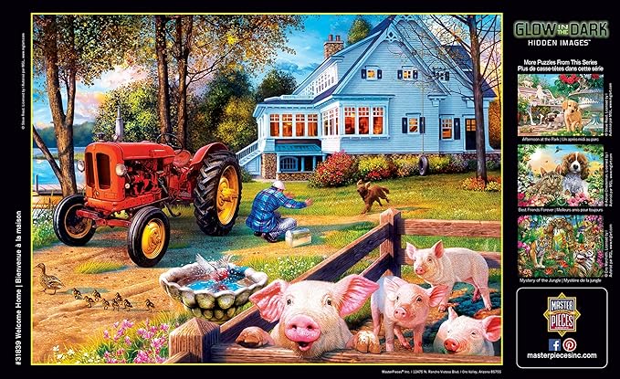 Masterpieces 500 Piece Glow in the Dark Jigsaw Puzzle For Adults, Family, Or Kids - Welcome Home - 15"x21"
