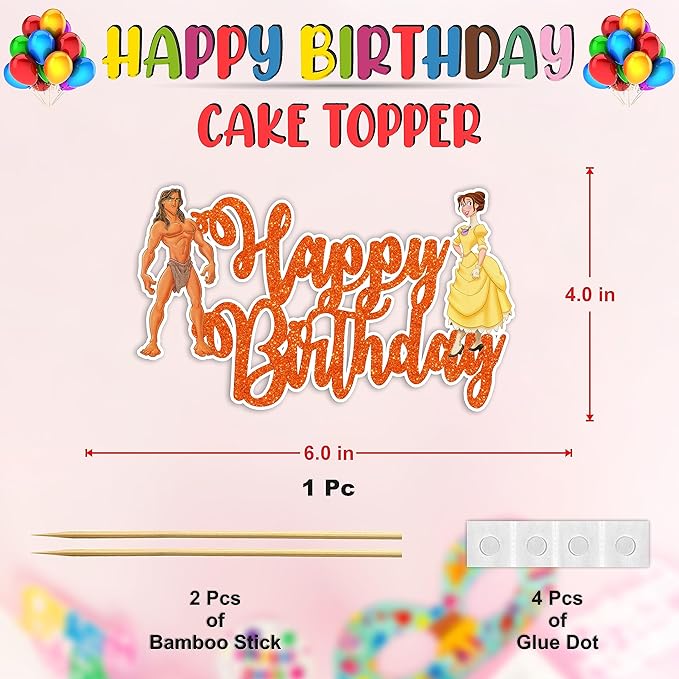 Tarzn Happy Birthday Cake Topper – Jungle Adventure Inspired Cake Decoration with Wild Strength, Nature Spirit & Explorer Courage Theme, Bold Safari Style Birthday Cake Topper for Celebration Décor