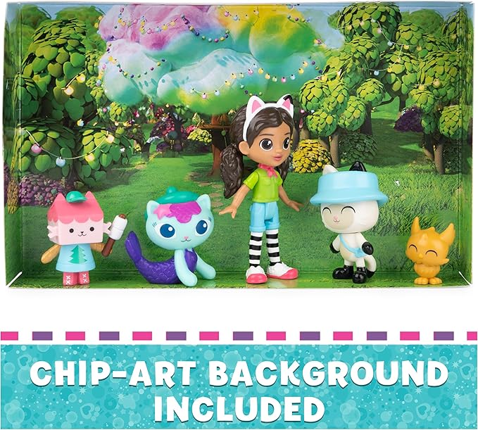 DreamWorks GABBY'S Dollhouse Campfire Gift Pack with Gabby Girl, Pandy Paws, Baby Box & Mercat Toy Figures, Collectible Kids Toys for Girls & Boys 3+