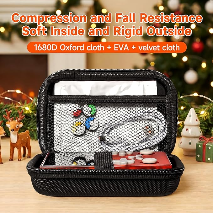 R40 Retro Handheld Game Console with Storage Case - Open Source System,3.5" IPS Screen, 18,000+ Classic Games, 128G TF Card, 3000mAh Battery, Portable Gaming Player for Travel, Red