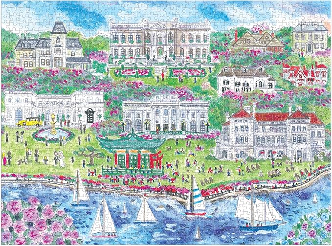 Galison Newport Mansions – 1000 Piece Michael Storrings Jigsaw Puzzle Featuring Beautiful Artwork of Famous Newport Rhode Island Mansions
