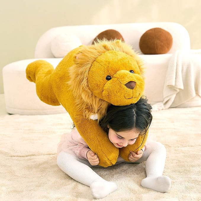IKASA Large Lion Stuffed Animal Plush Toy,30" Giant Lions Cute Jumbo Soft Toys,Huge Big Size Plushy Fluffy Fat Oversized Plushie,Gifts for Kids Girls