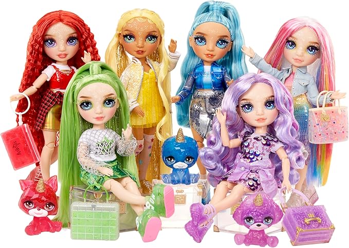 Rainbow High Violet, Purple with Slime Kit & Pet, 11" Shimmer Posable Fashion Doll with DIY Sparkle Slime, Magical Yeti Pet, Fun Play Accessories, Great Toy Gift for Girls Kids Ages 4-12 Years