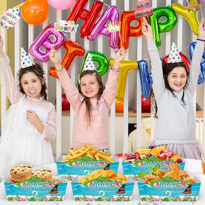 25Pcs Marine Disposable Paper Food Trays for Marine Theme Birthday Party Supplies Baby Shower Decorations