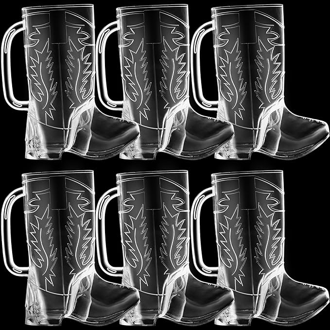 JoyServe Cowboy Boot Cups - (Bulk Pack of 72) 17oz Drink Mugs, Reusable BPA-Free Plastic Mug, for Western Themed Rodeo Birthday Party Decorations and Supplies