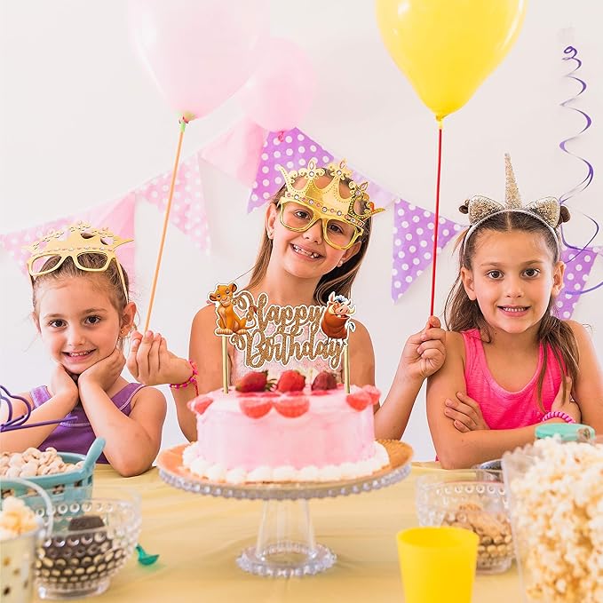The Lion Kng Happy Birthday Cake Topper – Jungle Safari Theme Birthday Decoration – Fun and Colorful Cake Accessory for Adults – Perfect Party Supplies for Boys and Girls The Lion Kng Birthday Party