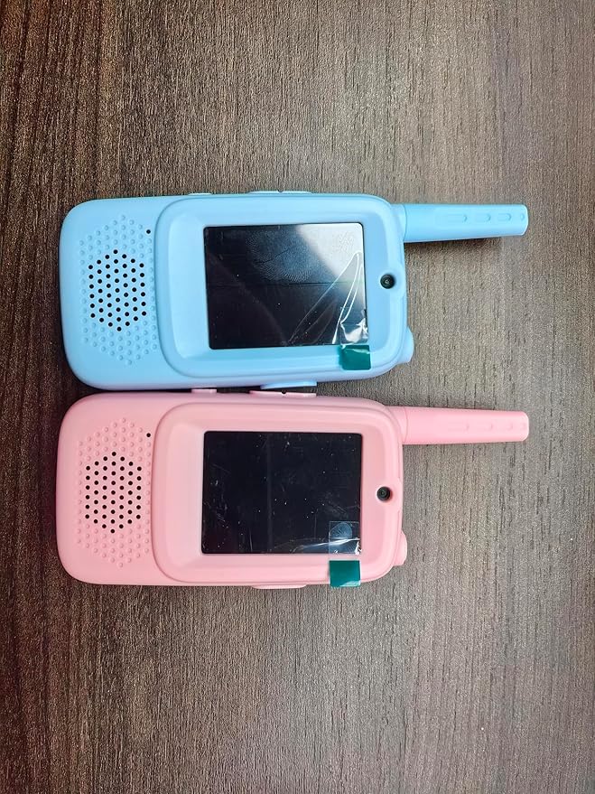 Kids Rechargeable Video Walkie Talkies (3-12) – Indoor/Outdoor Toys for Adventures & Playdates(Blue+Pink)