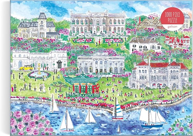 Galison Newport Mansions – 1000 Piece Michael Storrings Jigsaw Puzzle Featuring Beautiful Artwork of Famous Newport Rhode Island Mansions