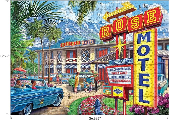 RoseArt - Back to The Past - Rose Motel - 1000 Piece Jigsaw Puzzle for Adults
