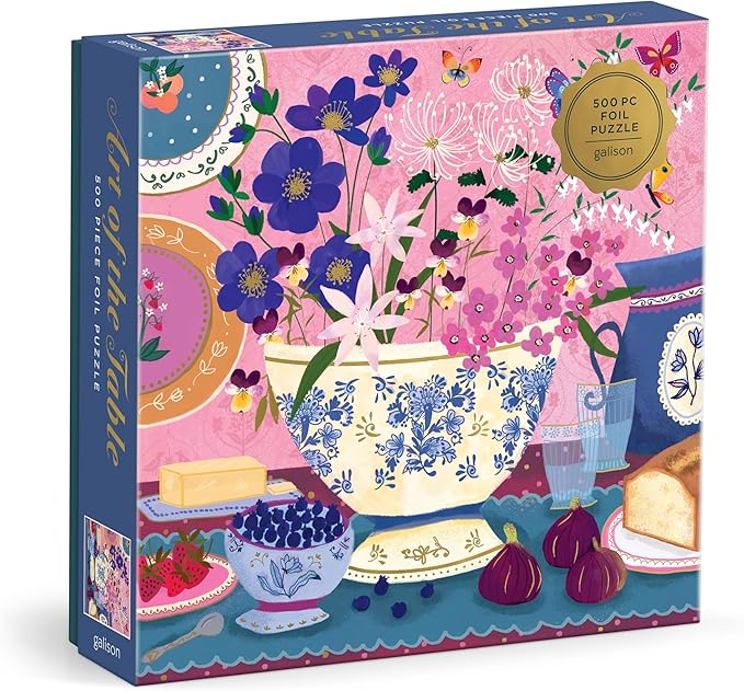 Galison Art of The Table – 500 Piece Joy Laforme Jigsaw Puzzle Featuring Beautiful Artwork of Figs and Violets in A Still Life Setting