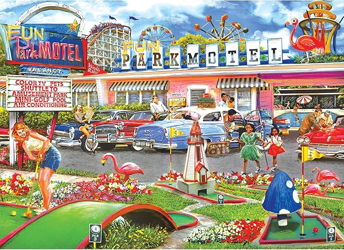 RoseArt - Back to The Past - Fun Park Motel - 1000 Piece Jigsaw Puzzle for Adults