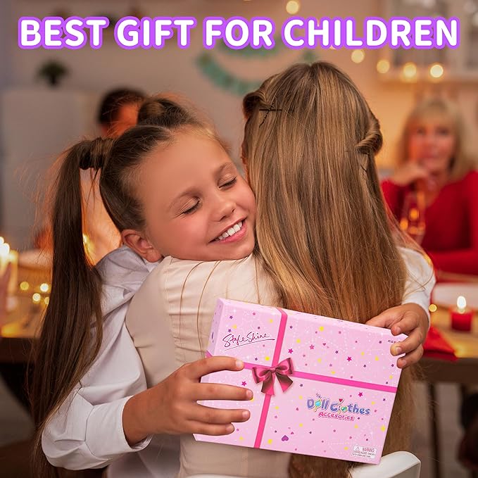 70 Pcs Doll Clothes and Accessories,4 Wedding Gowns 2 Evening Dresses 8 Fashion Dresses 6 Set Casual Outfit Top and Pant 2 Swimsuit,18 Hanger 10 Shoe 20 Accessories Toys for Girls Kid Gift