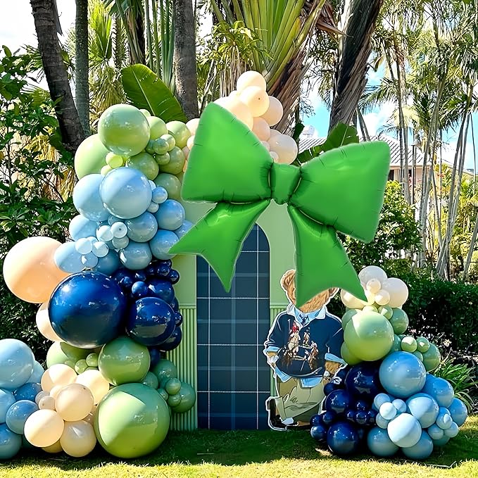 4Pcs Green Bow Balloons 38Inch/Witch Theme Party Spring Easter, St. Patrick's Day,Wedding, Picnic, Goose Baby Shower, Christma Grin*ch Festive Holiday, Emerald Green Foil Bow Balloons(Christmas Green)