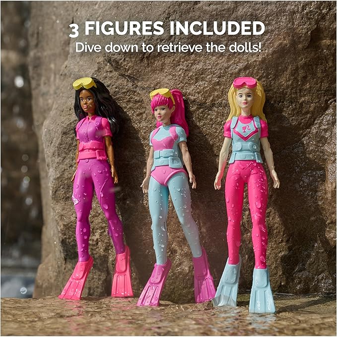 SwimWays Barbie Dive Characters 3-Pack, Swimming Pool Accessories & Kids Pool Toys, Pool Party Supplies & Water Toys for Kids Aged 5 & Up