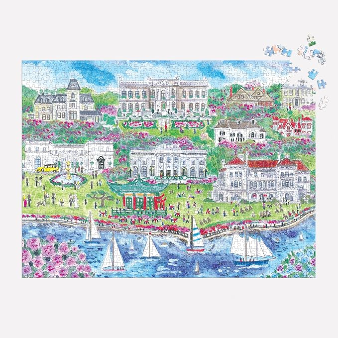 Galison Newport Mansions – 1000 Piece Michael Storrings Jigsaw Puzzle Featuring Beautiful Artwork of Famous Newport Rhode Island Mansions