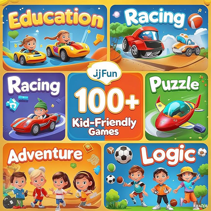 JJFUN Portable Retro Handheld Game Console, 138 Classic Games and 3.2'' IPS Screen , Rechargeable Portable Toy for Home/Car/Travel, Perfect Birthday/Christmas for Kids Ages 3-12