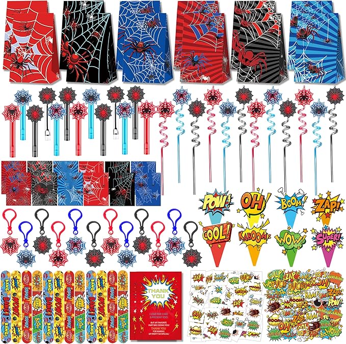 308Pcs Party Decorations Favors Supplies, Goodie Bags Fillers Stuffers for Kids Birthday Gifts