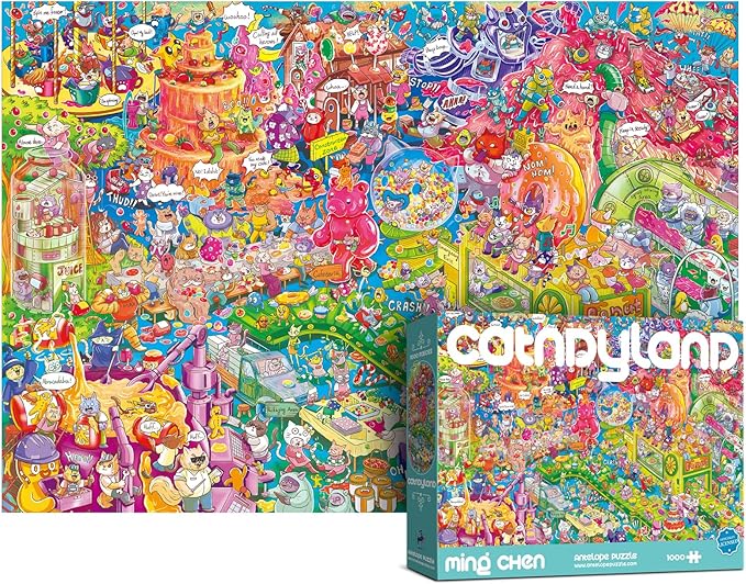Antelope 2 in 1 1000 Piece Puzzle Bundle - Catndyland - 1000 Piece Jigsaw Puzzle Bundle with Drive in Movie - 1000 Piece Jigsaw Puzzle