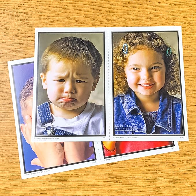 Key Education Emotion Flash Cards, Photographic Learning Cards With Different Emotions, Feelings, and Facial Expressions, Social-Emotional Educational Games, Ages 3+ (81 pc)