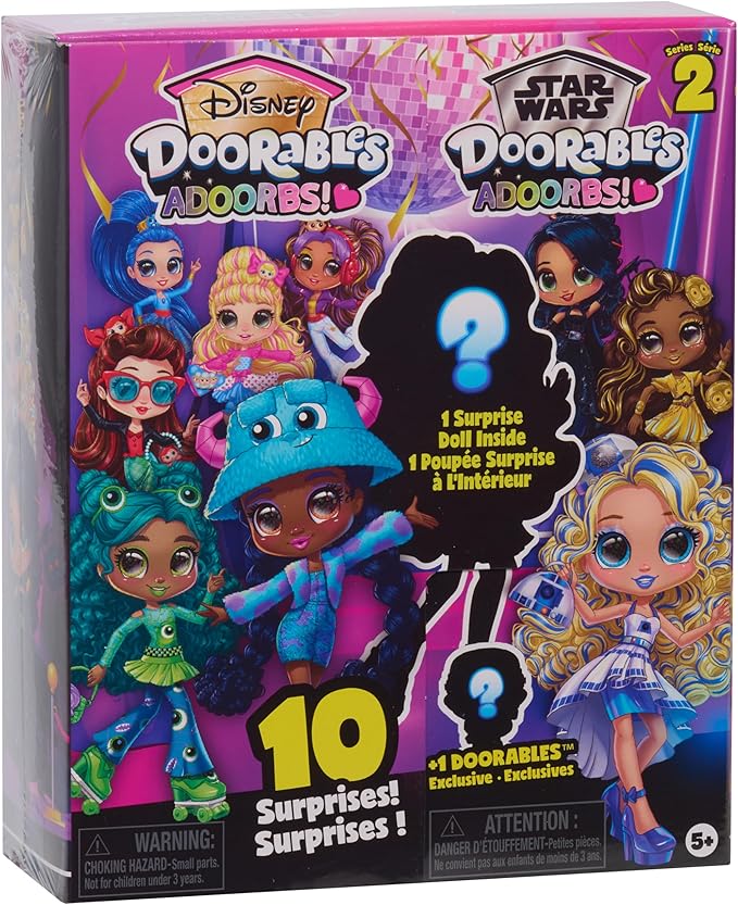 Disney Doorables Adoorbs Dolls Series 2 – Collectible 5.5-Inch Dolls with Accessories, Blind Box Surprise, Rooted Hair & Articulated Fashion Figures for Kids Ages 5+