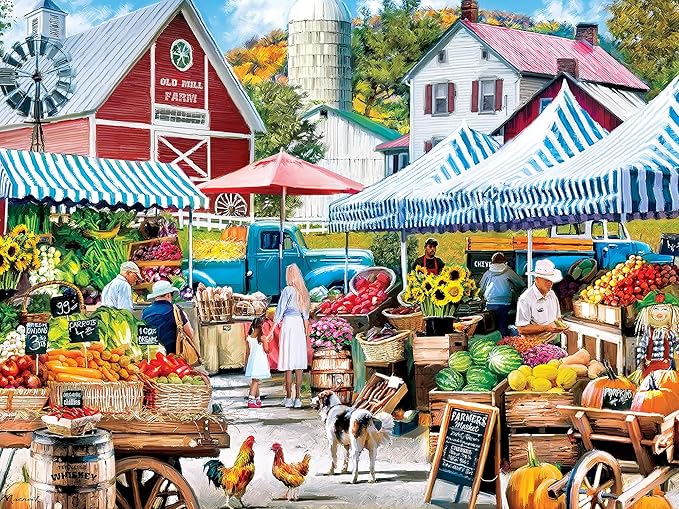 Masterpieces 300 Piece Jigsaw Puzzle for Adults and Families - Old Mill Farm Stand - 19.25"x26.63"