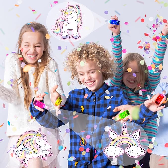 24PCS Unicorn Party Favors-LED Finger Lights：Glow-in-the-Dark Light-Up Toys Bulk for Kids,Unicorn Theme Birthday Party Decorations Supplies, Kids' Party Goodie Bags, Classroom Prizes, Fun Gifts